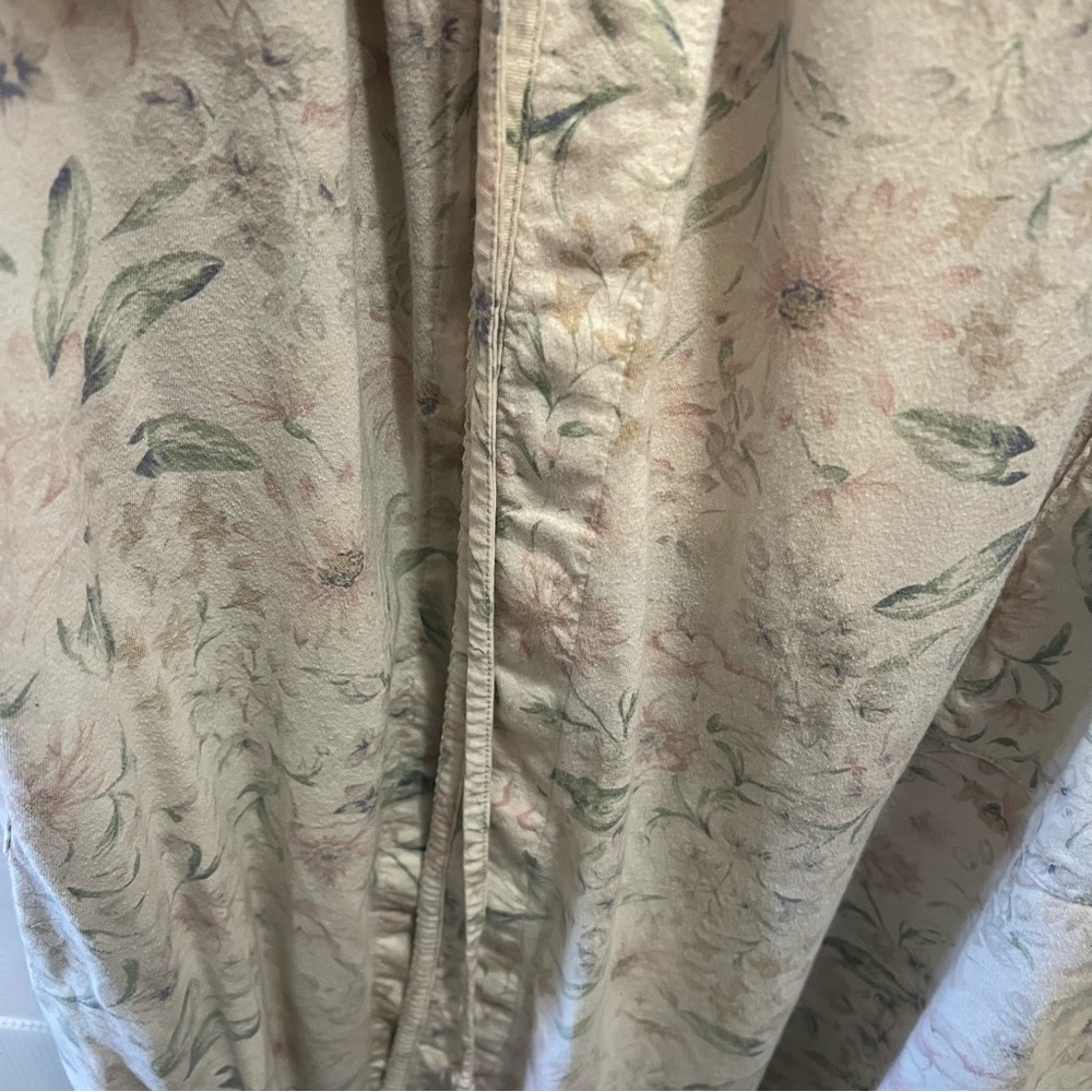 Amanda Stewart Country Cottage Floral Full Length Robe Vtg Sz L - Picture 2 of 9